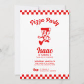 Pizza Party Birthday Invitation Kaart (Voorkant)
