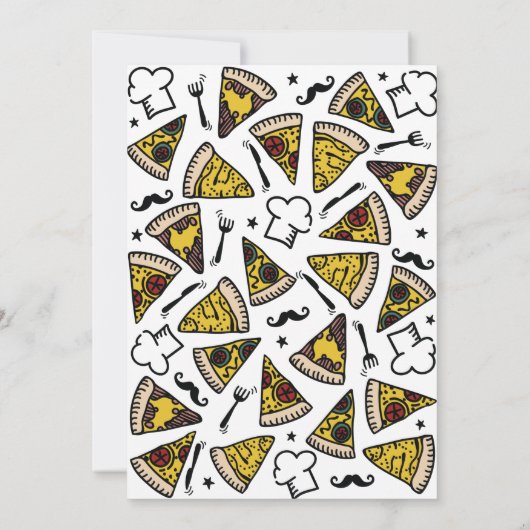 Pizza Party Birthday Invitation Kaart (Achterkant)