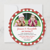 Pizza Party Birthday Invite Kaart (Achterkant)