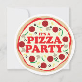 Pizza Party Birthday Invite Kaart (Voorkant)