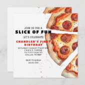 Pizza Party Birthday Kaart (Voorkant / Achterkant)