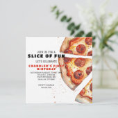 Pizza Party Birthday Kaart (Staand voorkant)