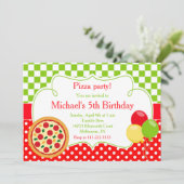 Pizza Party Birthday Kaart (Staand voorkant)