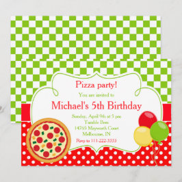 Pizza Party Birthday Kaart
