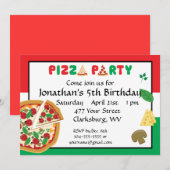 Pizza Party Birthday Kaart (Voorkant / Achterkant)