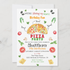 Pizza Party Birthday Kaart