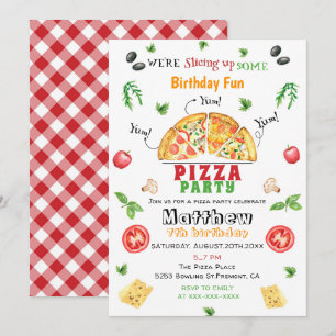 Pizza Party Birthday Kaart