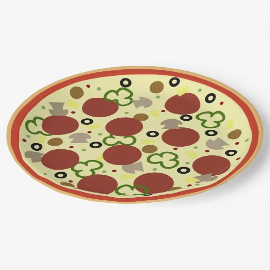 Pizza Party Birthday Papieren Bordje (Gekanteld)