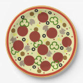 Pizza Party Birthday Papieren Bordje (Voorkant)