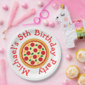 Pizza Party Birthday Papieren Bordje (Feest)