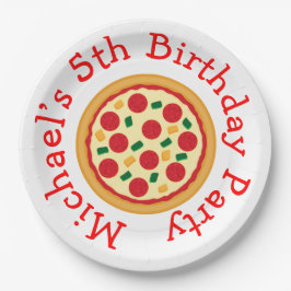 Pizza Party Birthday Papieren Bordje
