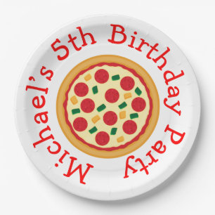 Pizza Party Birthday Papieren Bordje