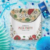 Pizza Party Birthday Papieren Bordje (Feest)