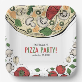 Pizza Party Birthday Papieren Bordje