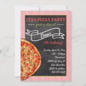 Pizza Party Birthday Party Invitation Kaart (Voorkant)