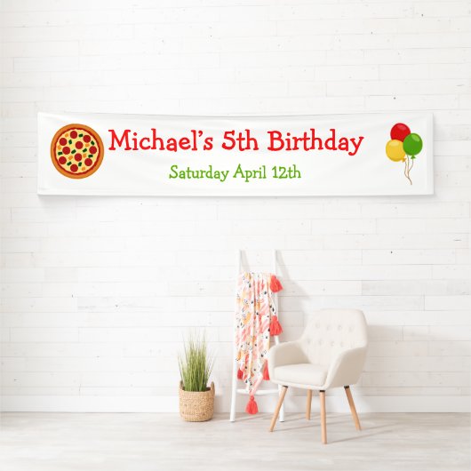 Pizza Party Birthday Spandoek (Insitu)
