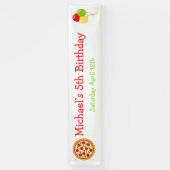 Pizza Party Birthday Spandoek (Verticaal)