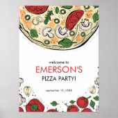 Pizza Party Birthday Welcome Poster (Voorkant)