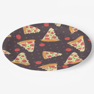 Pizza Party borden van patroonpapier Papieren Bordje
