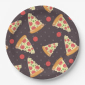 Pizza Party borden van patroonpapier Papieren Bordje (Voorkant)