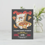 Pizza Party Box Verjaardag Kaart (Staand voorkant)