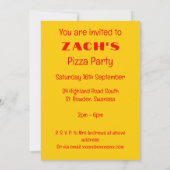 Pizza Party Cartoon Kaart (Achterkant)