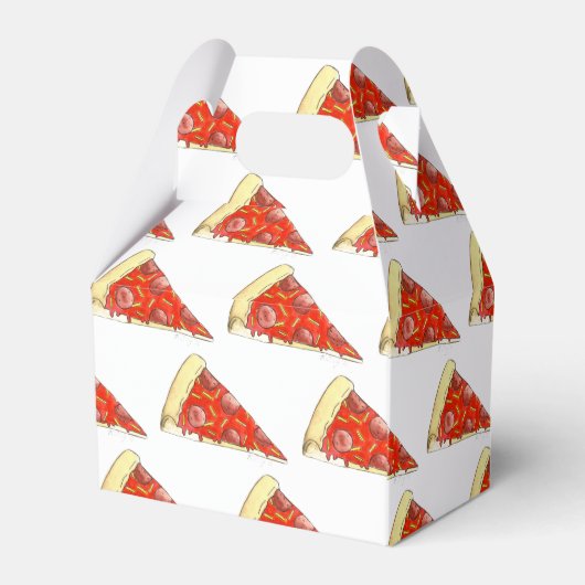 Pizza Party Cheese Pepperoni Pie Slice Pizzeria Bedankdoosjes (Achterkant)