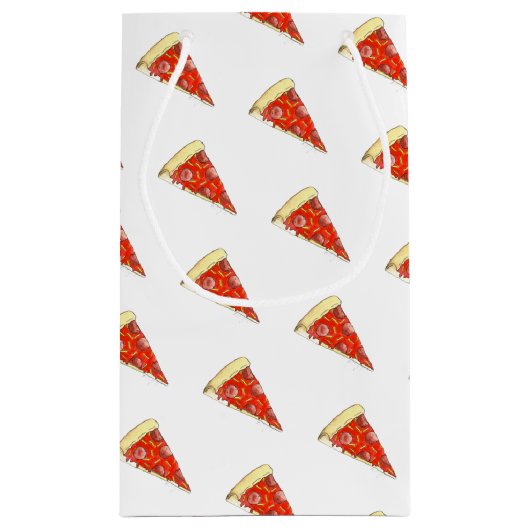 Pizza Party Cheese Pepperoni Pie Slice Pizzeria Klein Cadeauzakje (Achterkant)