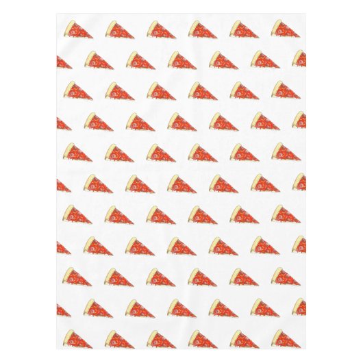 Pizza Party Cheese Pepperoni Pie Slice Pizzeria Tafelkleed (Voorkant)
