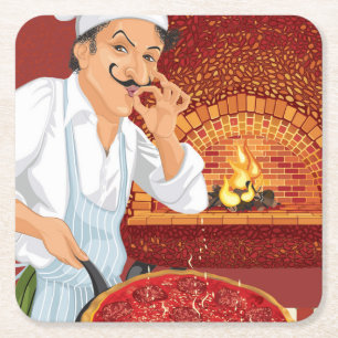 Pizza Party Chef Papier Onderzetter - SRF