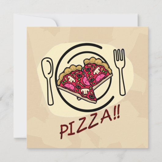 Pizza Party Child's Birthday Invitation Kaart (Voorkant)