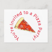 Pizza Party Child's Birthday Invitation Uitnodiging Briefkaart (Voorkant)