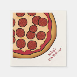 Pizza Party Custom Paper Napkins Servet