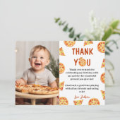 Pizza Party Dank je kaart Verjaardag (Staand voorkant)