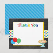 Pizza Party Dank je wel Bedankkaart (Voorkant / Achterkant)