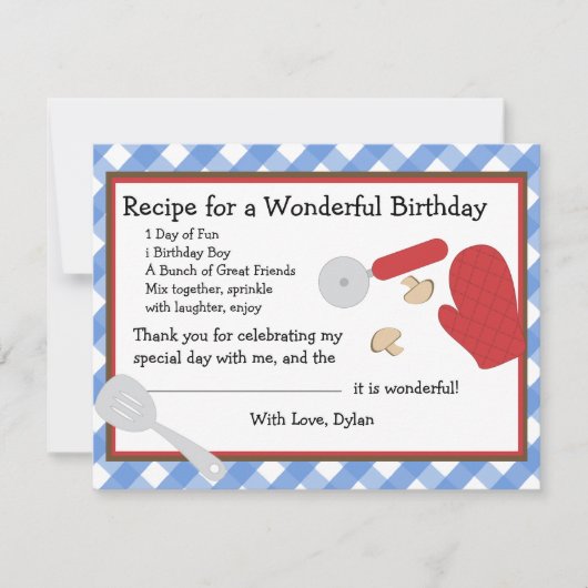 Pizza Party Dank je wel Bedankkaart (Voorkant)