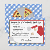 Pizza Party Dank je wel Bedankkaart (Voorkant / Achterkant)