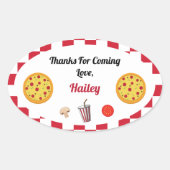 Pizza Party Dank u Sticker (Voorkant)