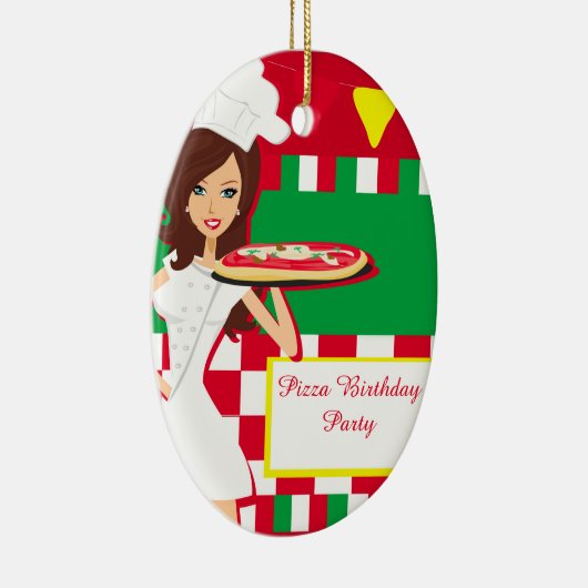 Pizza Party Decoration Keramisch Ornament (Rechts)