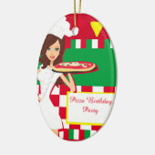 Pizza Party Decoration Keramisch Ornament (Links)