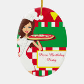 Pizza Party Decoration Keramisch Ornament (Voorkant)