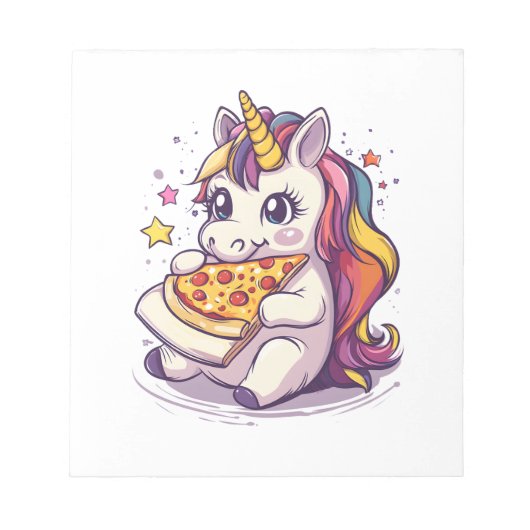 Pizza Party Eenhoorn (1) Notitieblok (Voorkant)