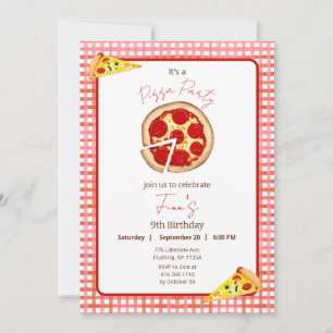 Pizza Party Elke Leeftijd Verjaardag Uitnodiging