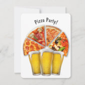 Pizza Party en Bier Uitnodiging (Voorkant)