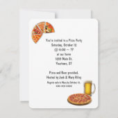 Pizza Party en Bier Uitnodiging (Achterkant)