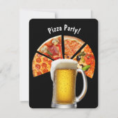 Pizza Party en Bier Uitnodiging (Voorkant)