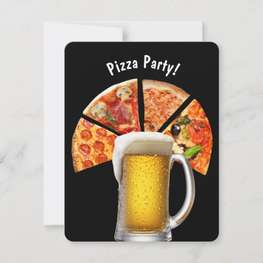 Pizza Party en Bier Uitnodiging (Voorkant)