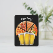 Pizza Party en Bier Uitnodiging (Staand voorkant)