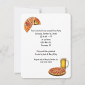 Pizza Party en Bier Uitnodiging (Achterkant)