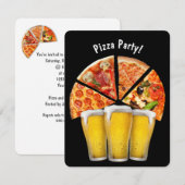 Pizza Party en Bier Uitnodiging (Voorkant / Achterkant)
